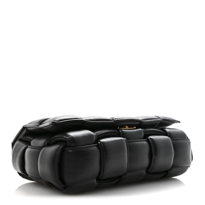 Nappa Maxi Intreccio Padded Cassette Crossbody Bag Black