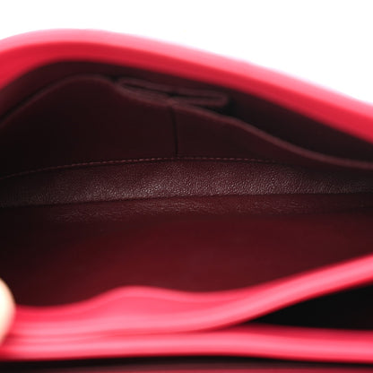 Lambskin Quilted Small Trendy CC Flap Dual Handle Bag Dark Pink