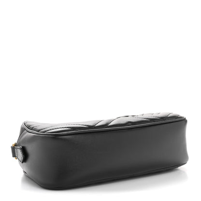 Calfskin Matelasse Small GG Marmont Chain Shoulder Bag Black