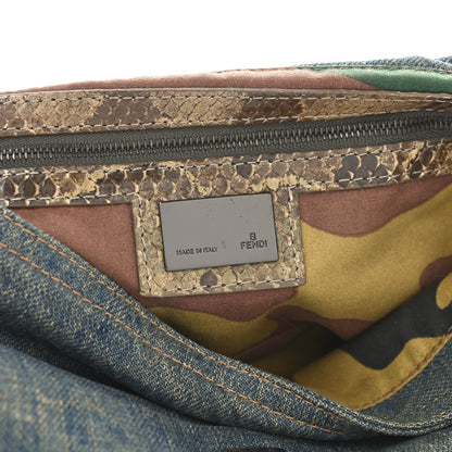 Denim Snakeskin Baguette Blue