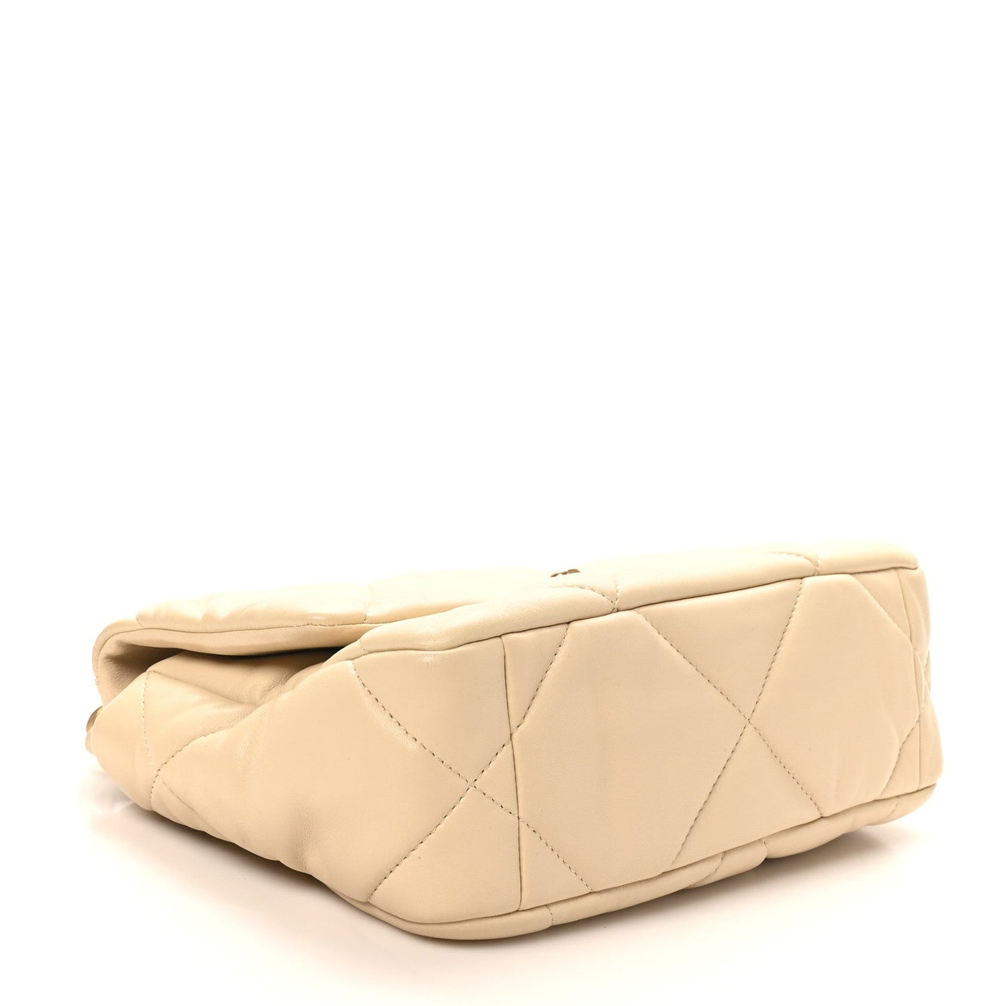 Lambskin Quilted Medium Chanel 19 Flap Beige