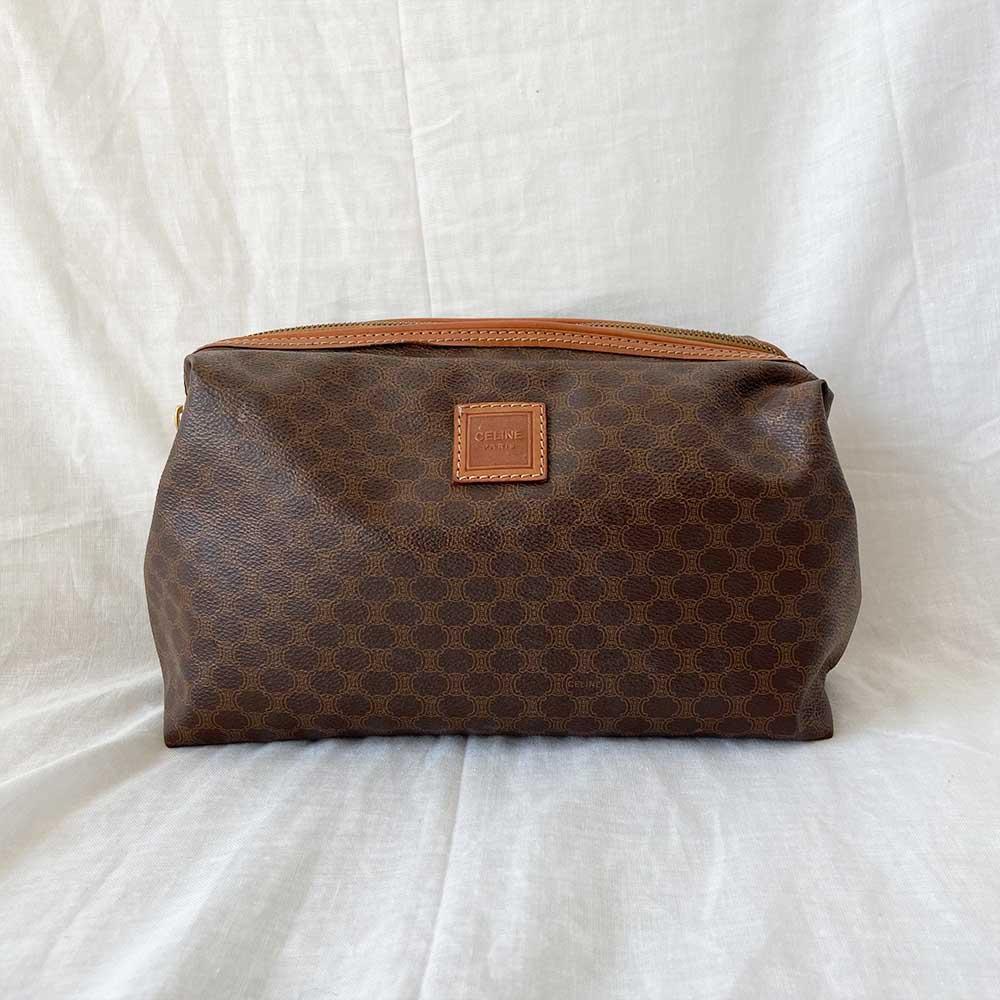 Céline Macadam Pattern Brown Clutch
