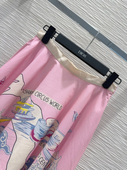 CD 25 Long Skirt Pink mix Colors Polyester
