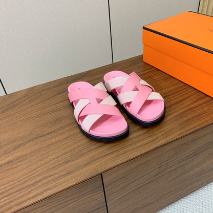 HM Kazimir Sandal Pink Farbic Calfskin 293983