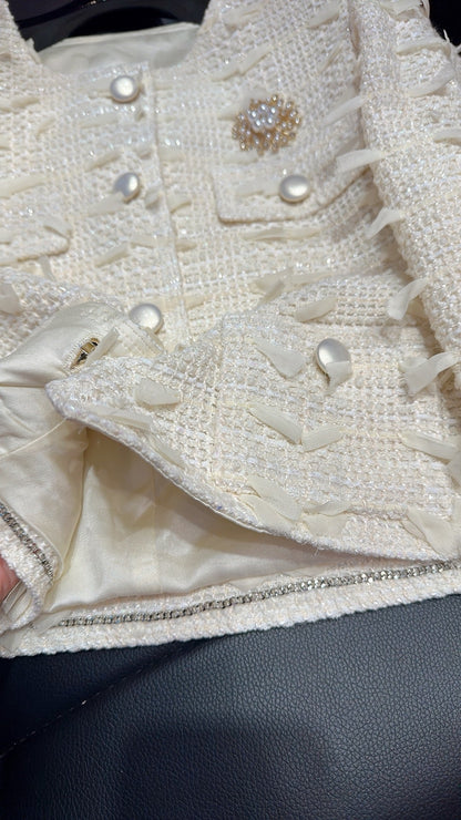 CC 25 Fringe Jacket White Cotton 299177