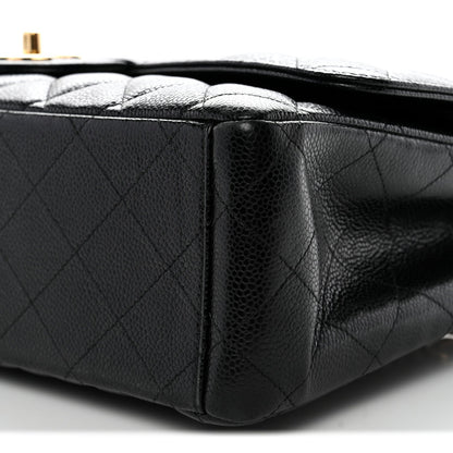 Caviar Quilted Maxi Double Flap Black