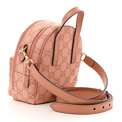 Monogram Textured Dollar Calfskin Mini Ophidia Crossbody  Cloche Rose Pink