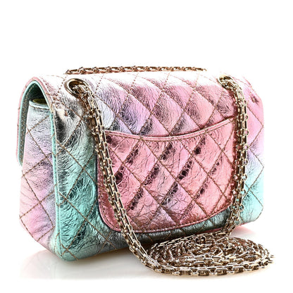Metallic Goatskin Quilted Mini 2.55 Reissue Flap Multicolor