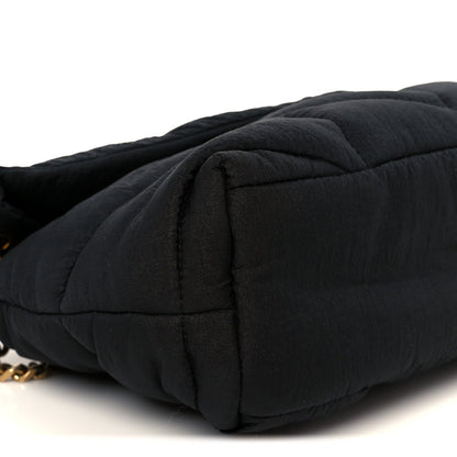 Nylon Quilted Small Loulou Puffer Monogram Chain Satchel Black