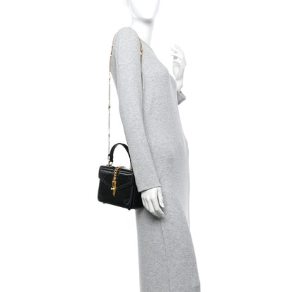 Mousse Top Patent Mini Sylvie 1969 Top Handle Bag Black