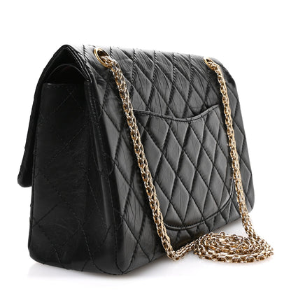 Aged Calfskin Quilted 2.55 Reissue 226 Flap Black