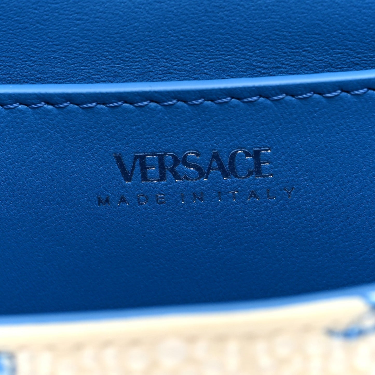 Satin Crystal Barocco Underwater Medusa Mini Bag White Blue