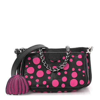 LV X YK Empreinte Multi Pochette Accessories Black Fuchsia