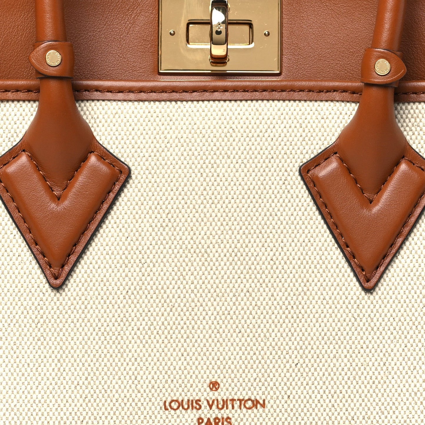 Canvas Calfskin Monogram On My Side PM Caramel Tan