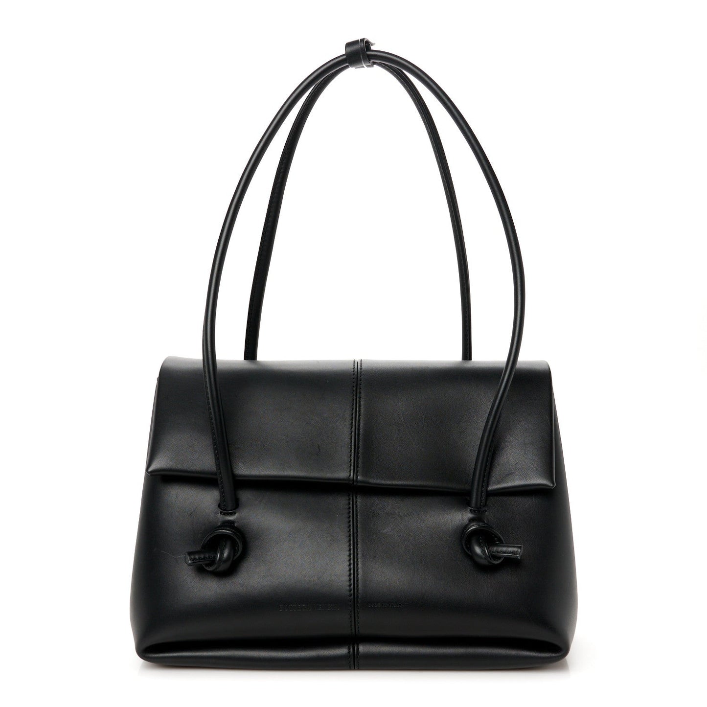 Calfskin Medium Falcon Shoulder Bag Black