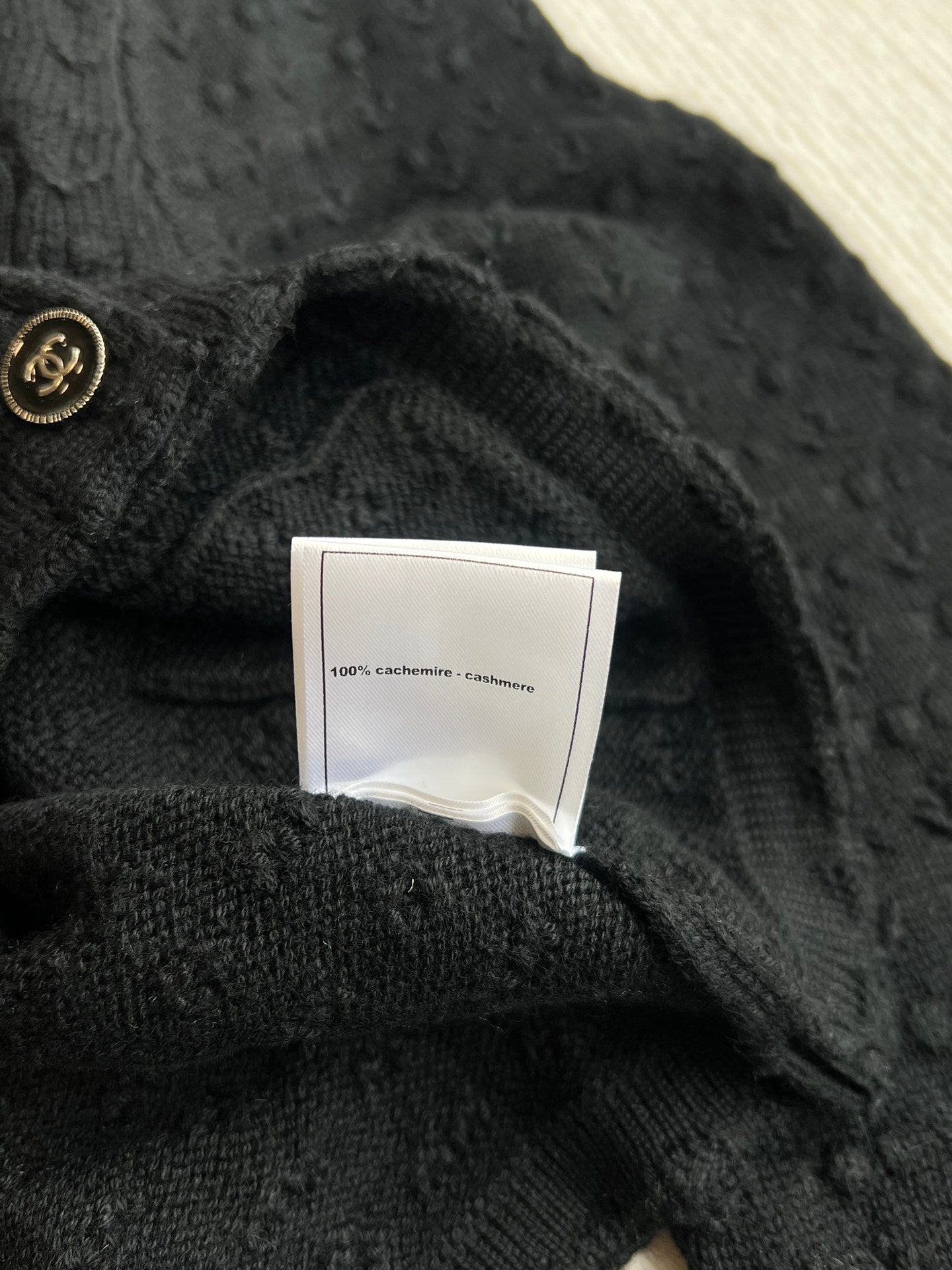 Chanel 25P Cardigan Black Cashmere 220195