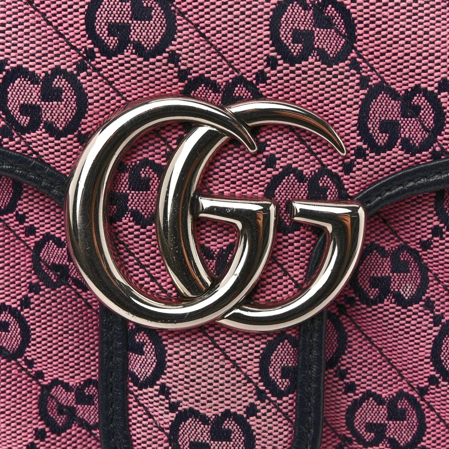 Monogram Multicolor Matelasse Diagonal Small GG Marmont Shoulder Bag Pink Blue
