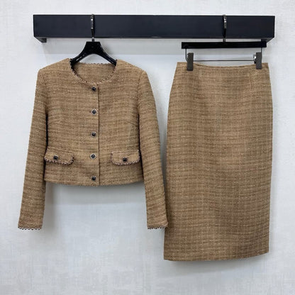 CHANEL 25S BEADED TWEED DRESS SET 307