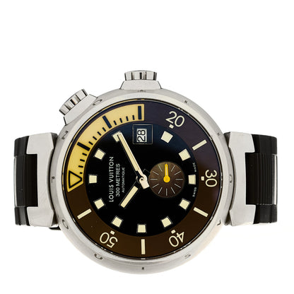 Stainless Steel Rubber 44mm Tambour Street Diver Automatic Watch Black