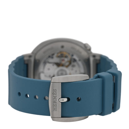Stainless Steel Rubber Diamond Bezel 36mm Cut Automatic Watch Bleu Brume
