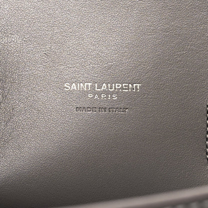 Grained Calfskin Topstitch Baby Sac De Jour Fog