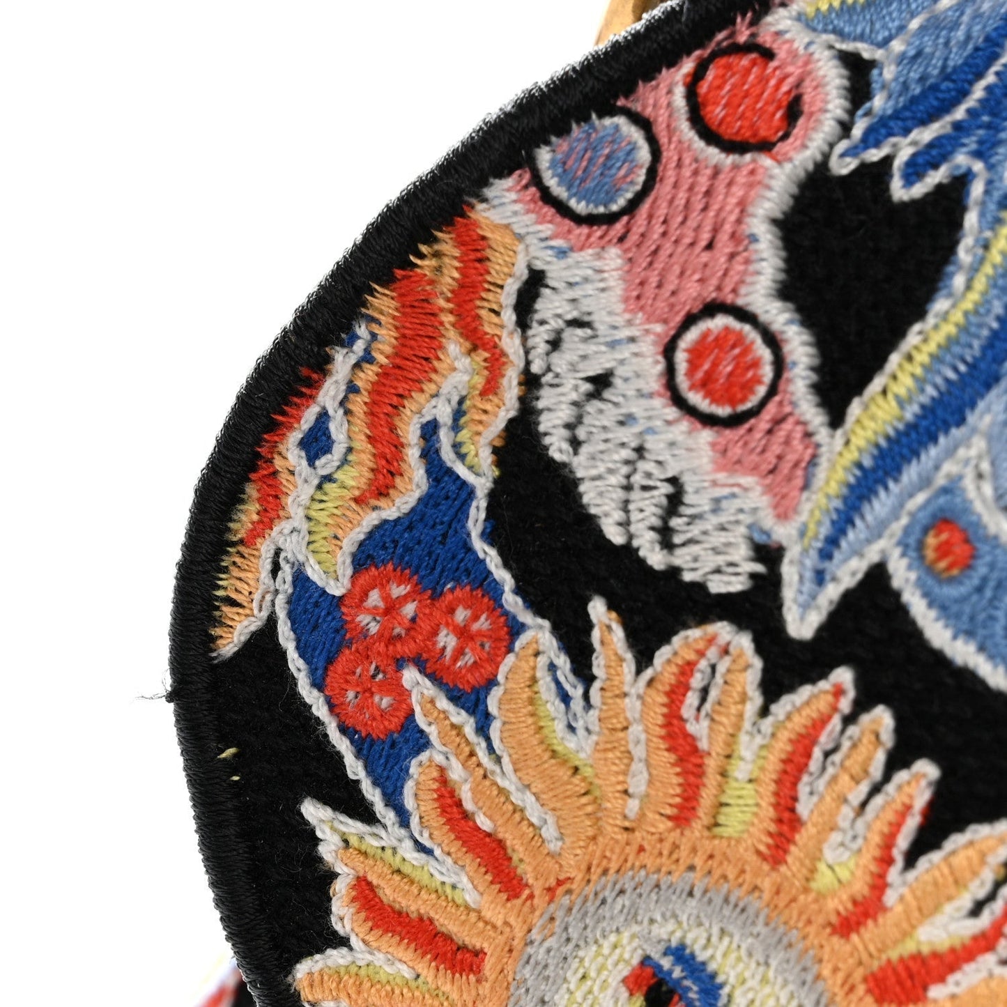 Canvas Embroidered Zodiac Fantastico Saddle Bag Black Multicolor