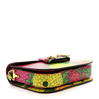X KEN SCOTT New Shangai Calfskin Pomponica Print Horsebit 1955 Shoulder Bag Multicolor Fuxia Pompon