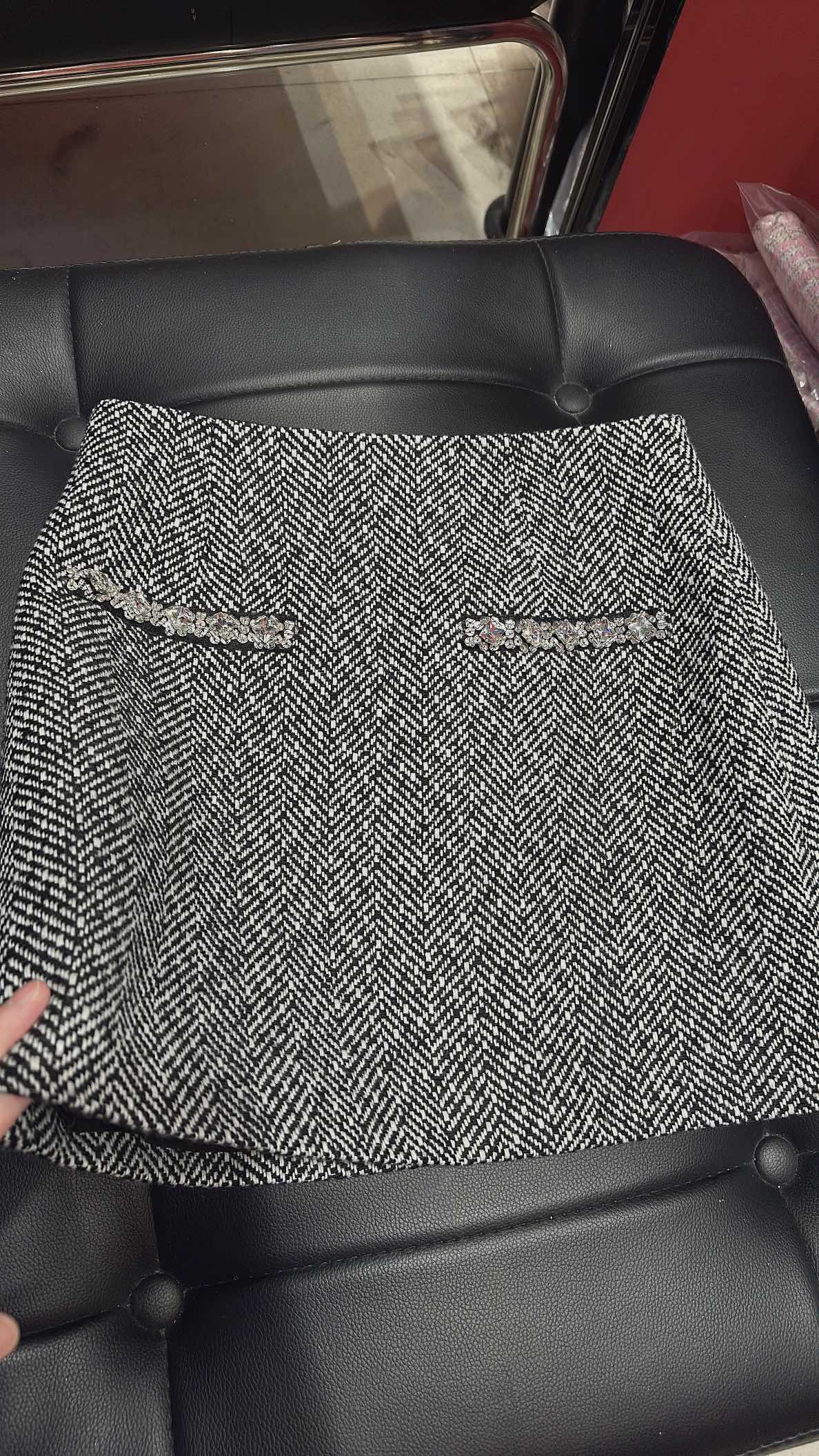 CC Hand-Made Beaded Set Gray Cotton