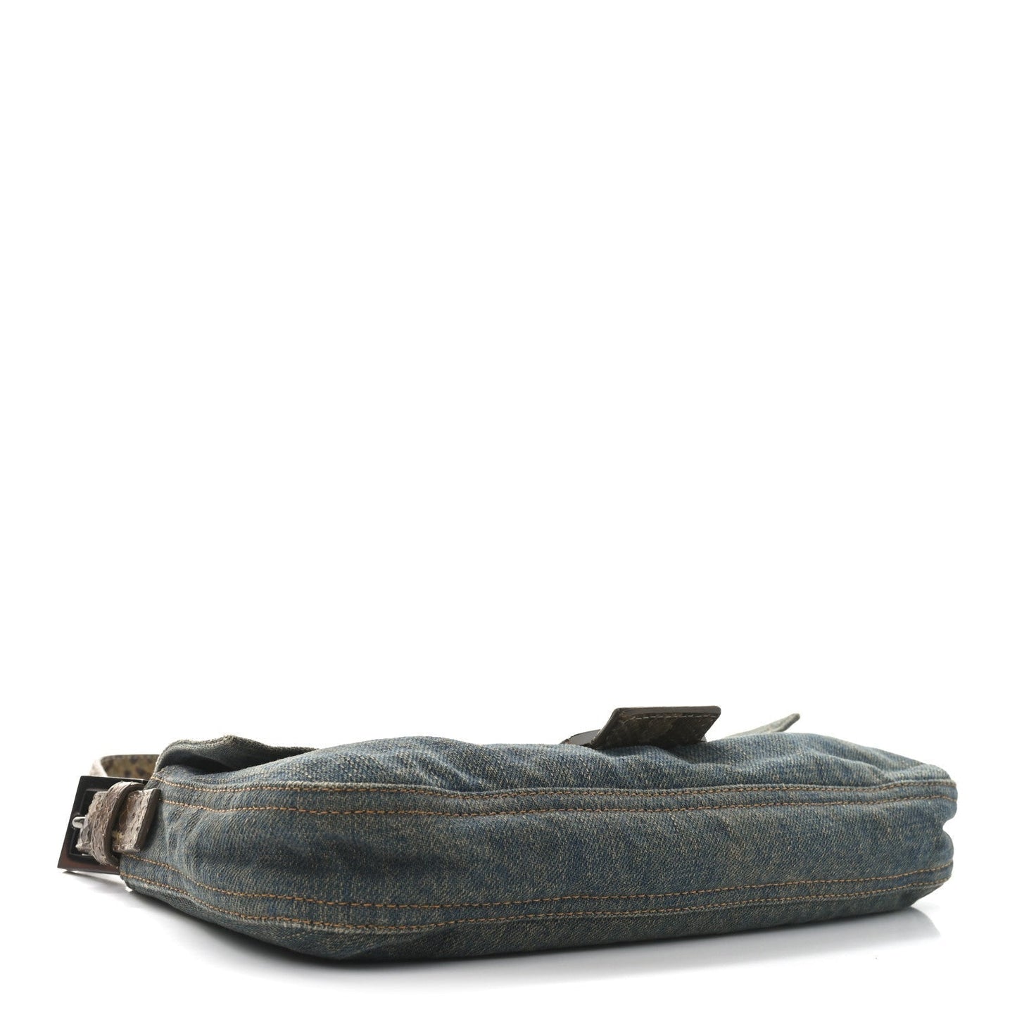 Denim Snakeskin Baguette Blue