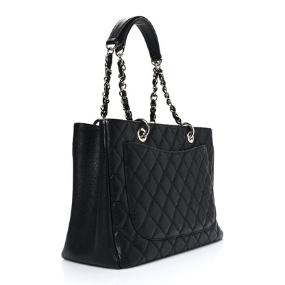 Caviar Quilted Grand Shopping Tote GST Black