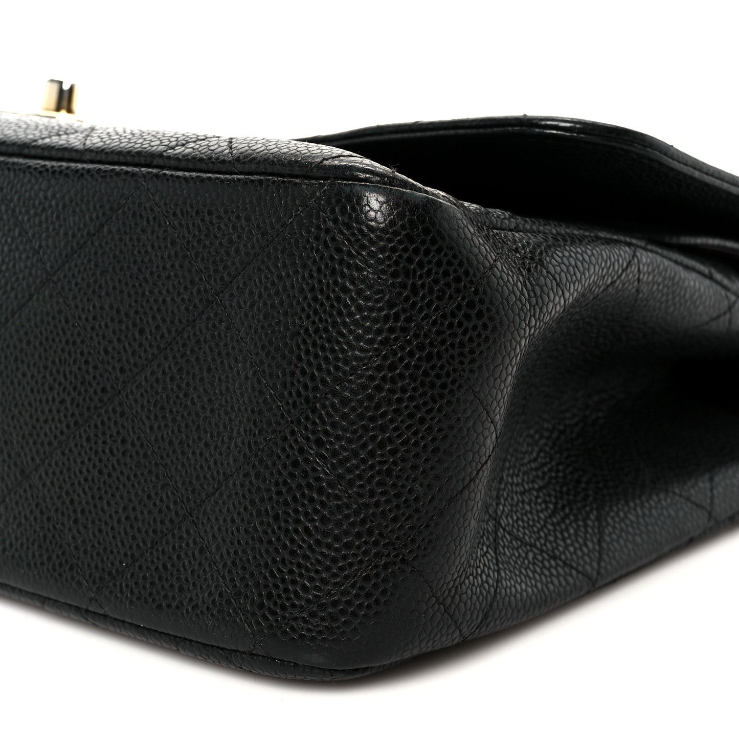 Caviar Quilted Jumbo Double Flap Black