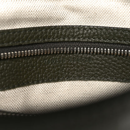 Piuma Calfskin Jumbo GG Embossed Double Buckle Medium Messenger Bag Dark Vintage Olive