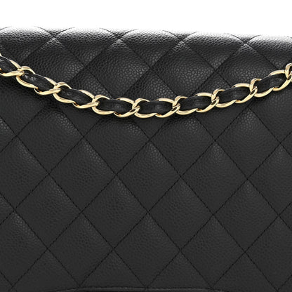 Caviar Quilted Maxi Double Flap Black