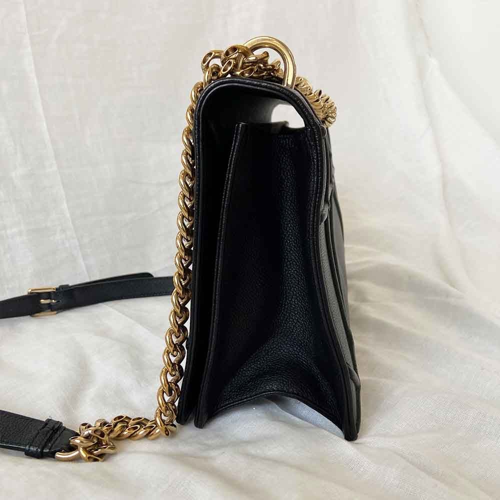 Dior Black Leather Large Diorama Flap Shoulder Bag