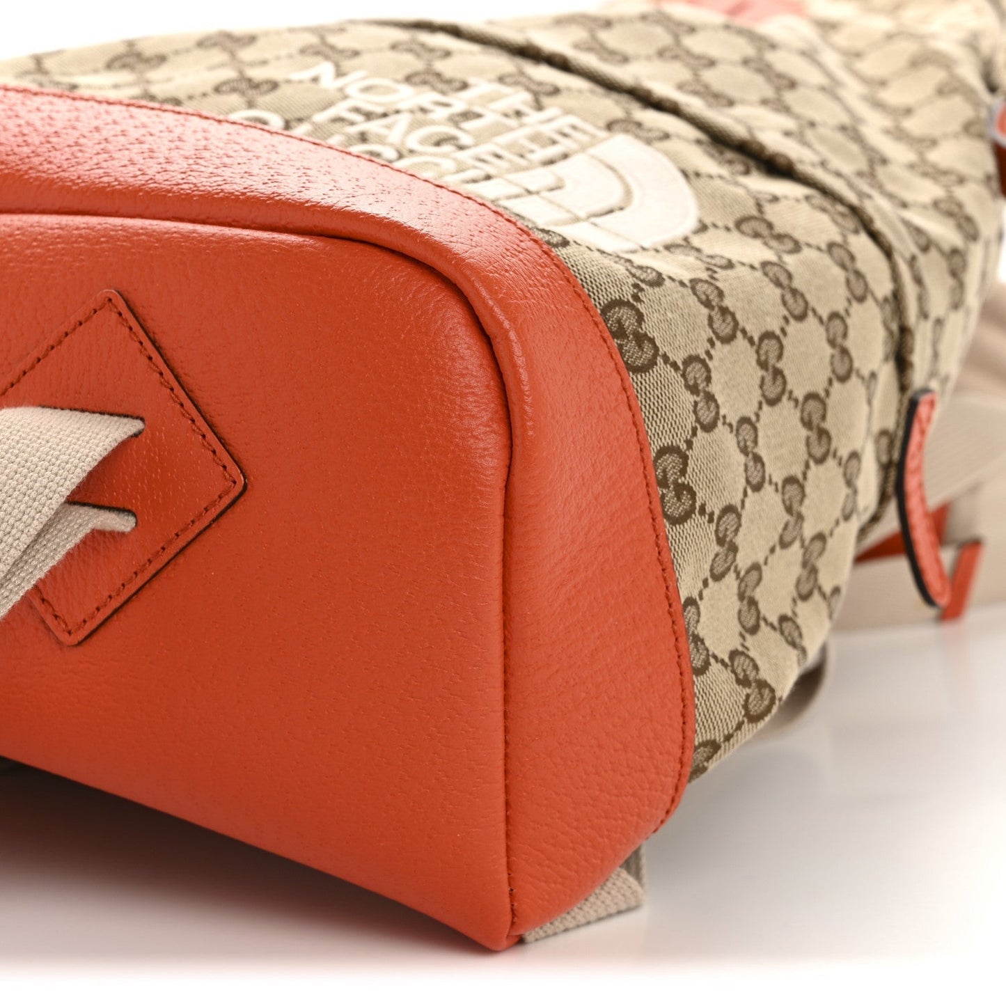 X THE NORTH FACE Monogram Textured Dollar Calfskin Embroidered Beige Ebony Mystic White Deep Orange