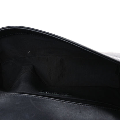 Calfskin Patent Braided Medium Boy Flap Black