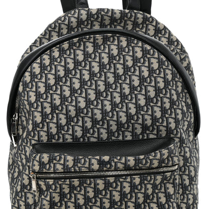 Oblique Calfskin Rider Backpack Beige Black