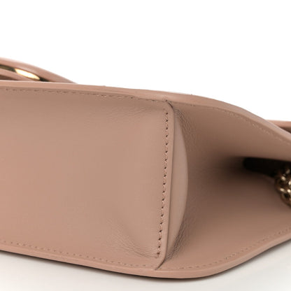 Calfskin Enamel Vlogo Loco Shoulder Bag Rose Cannelle