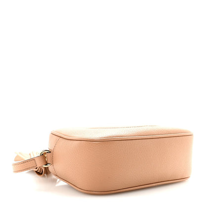 Pebbled Calfskin Small Soho Disco Bag Camelia