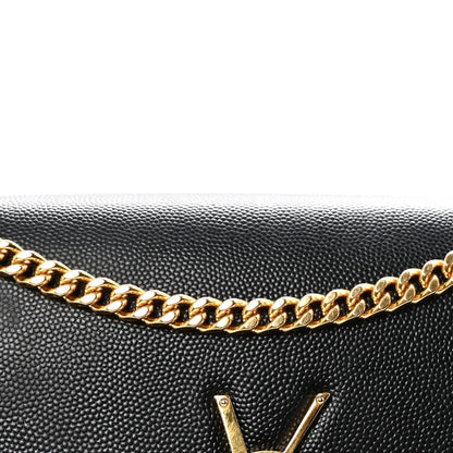 Grain De Poudre Medium Classic Monogram Kate Satchel Black