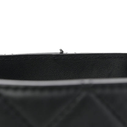 Calfskin Quilted Ultra Pocket Shopping Tote Black