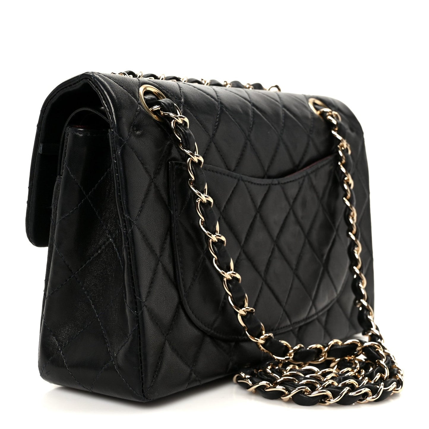 Lambskin Quilted Small Double Flap Black