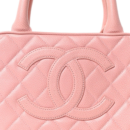 Caviar Quilted Small Bowler Pink