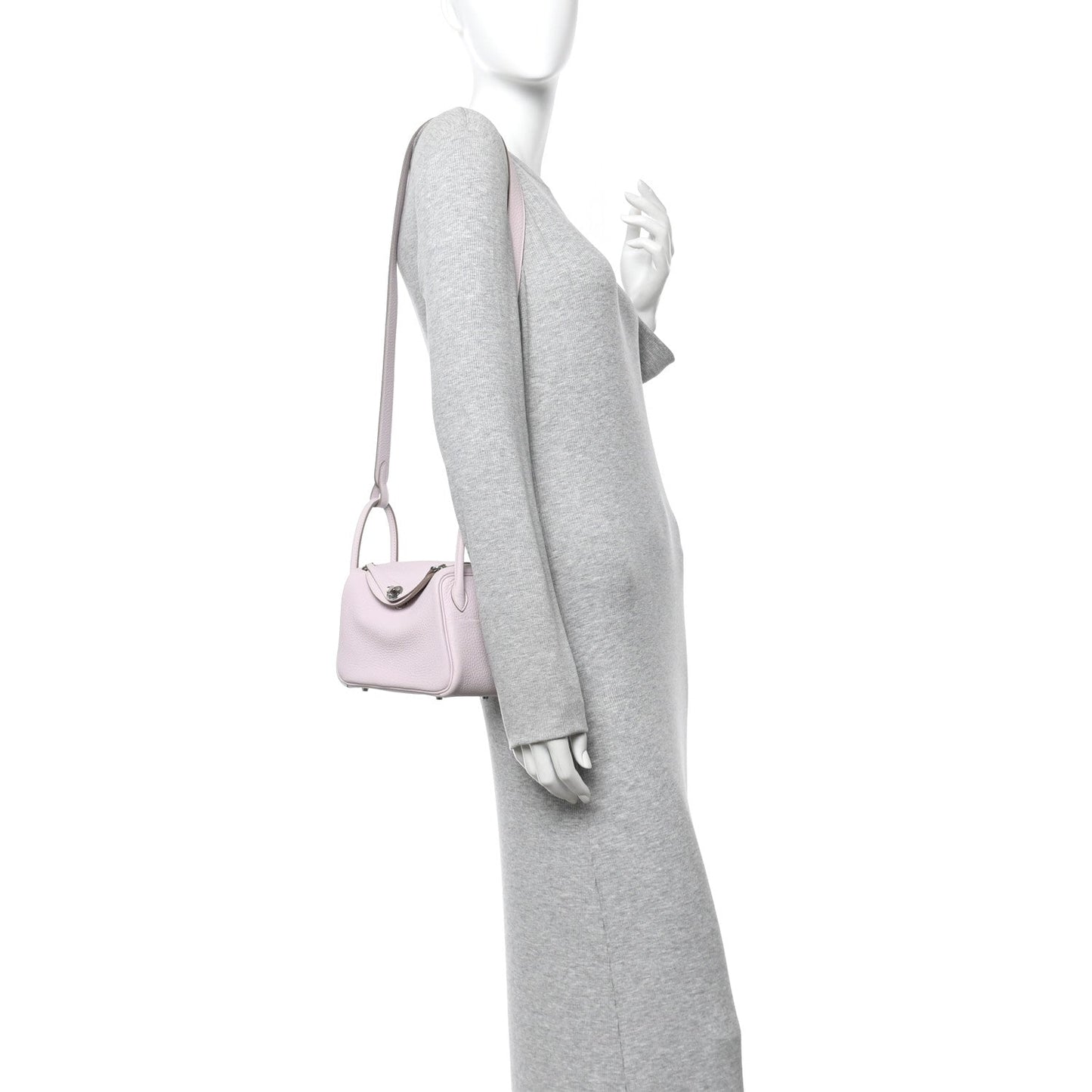 Taurillon Clemence Verso Mini Lindy 20 Mauve Pale Mushroom