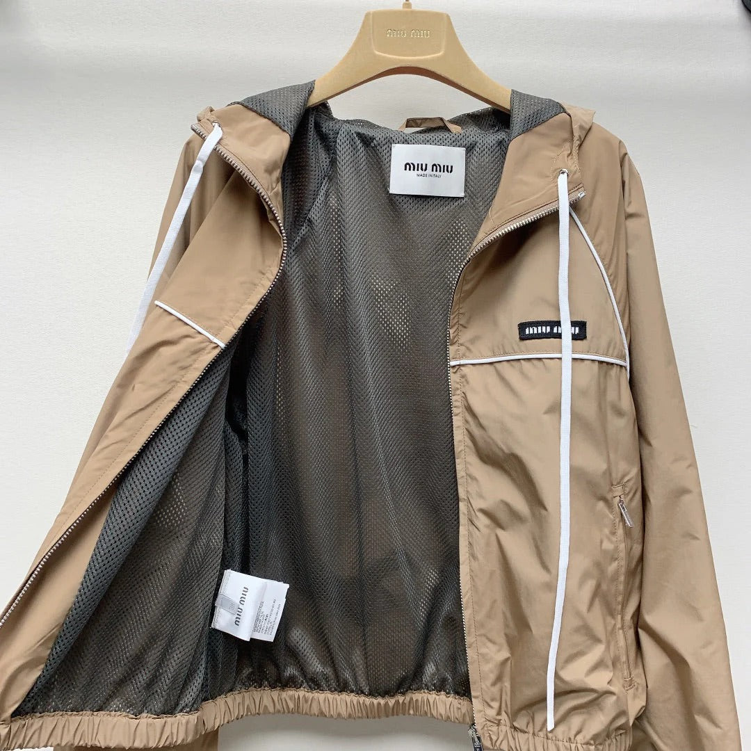 MIUMIU ZIP-UP HOODED JACKET 25S 268032