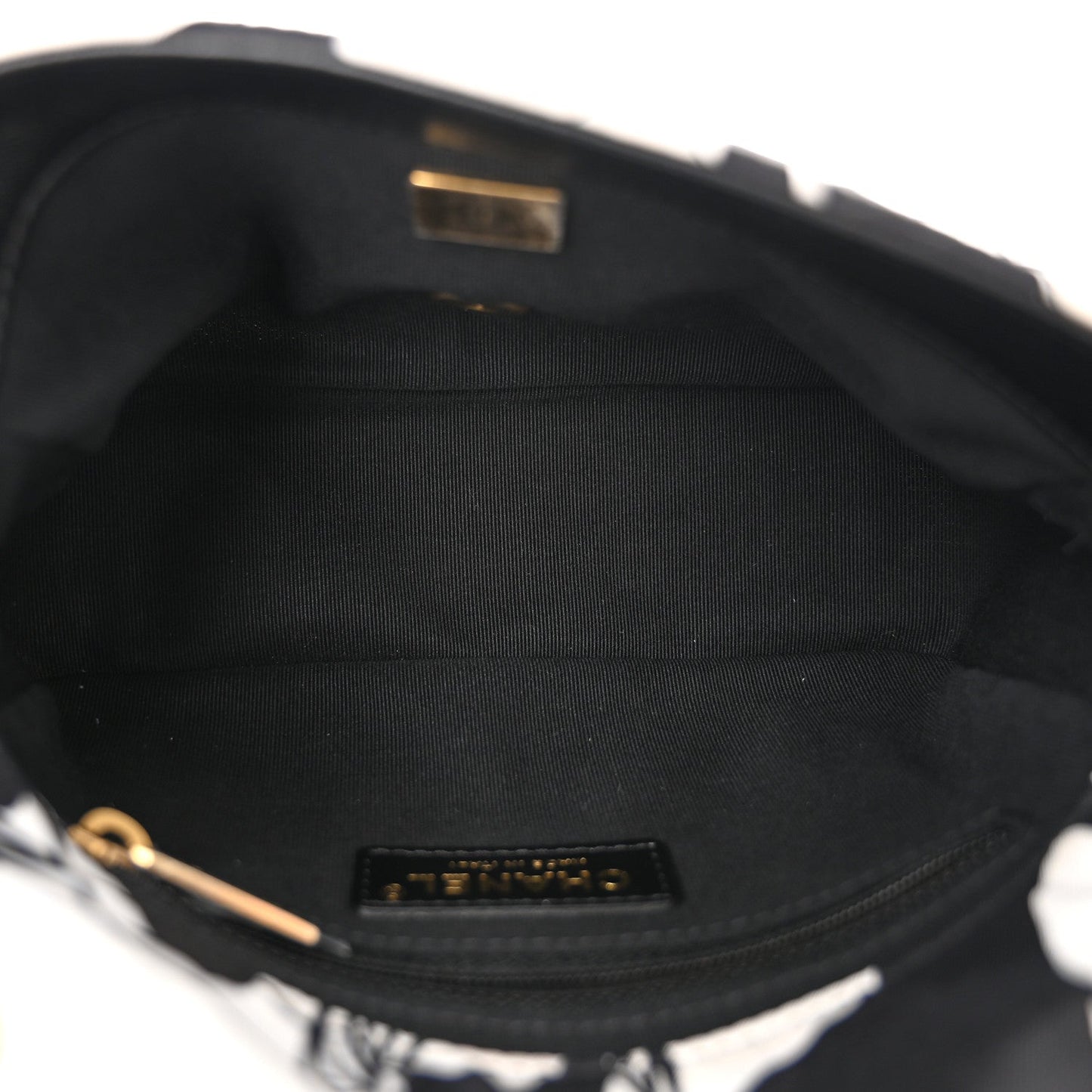 Canvas Printed Deer Coco Mini Single Flap White Black