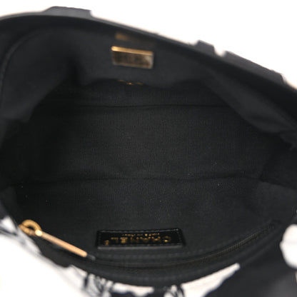 Canvas Printed Deer Coco Mini Single Flap White Black