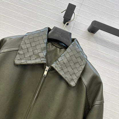 BV 25S Jacket in Olive Green Lambskin