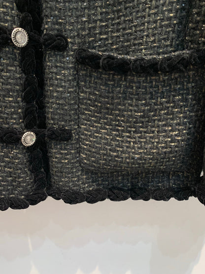 CC 25FW Woven Tweed Black Jacket