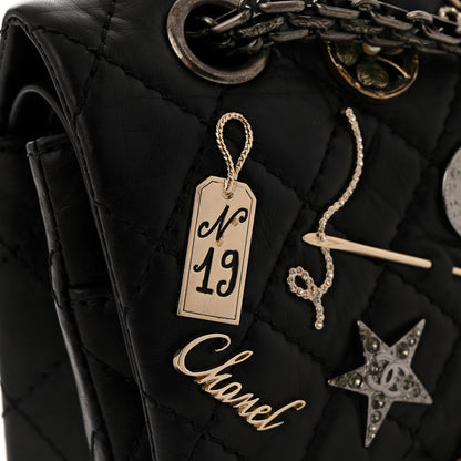Aged Calfskin Lucky Charms 2.55 Reissue 225 Flap Black
